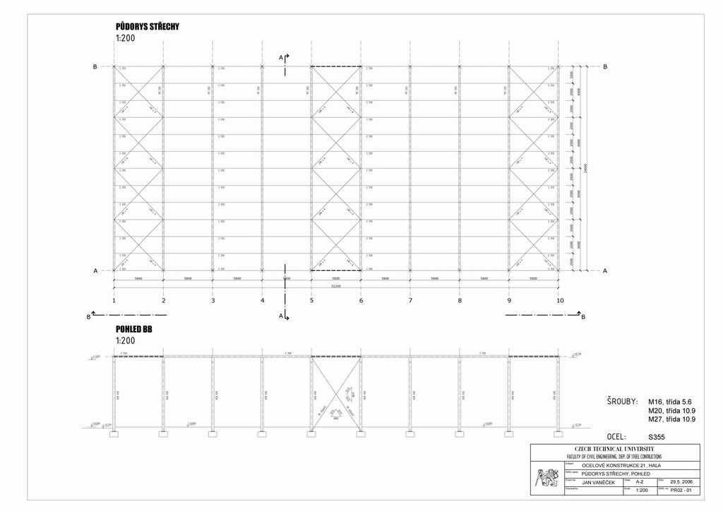 Wide-span steel hall