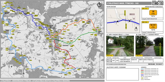 Cycling tracks in Tynec region